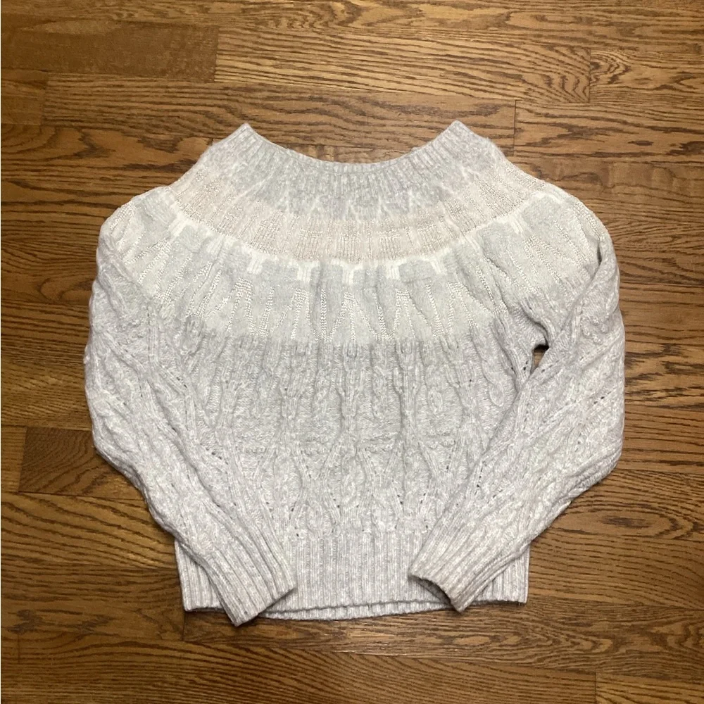 White House Black Market Neutrals  cable knit sweater.